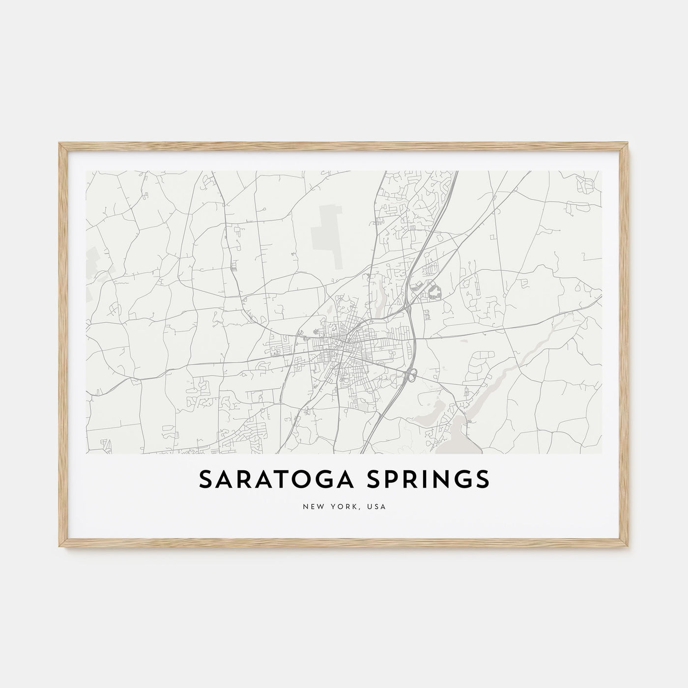 Saratoga Springs Map Landscape Poster