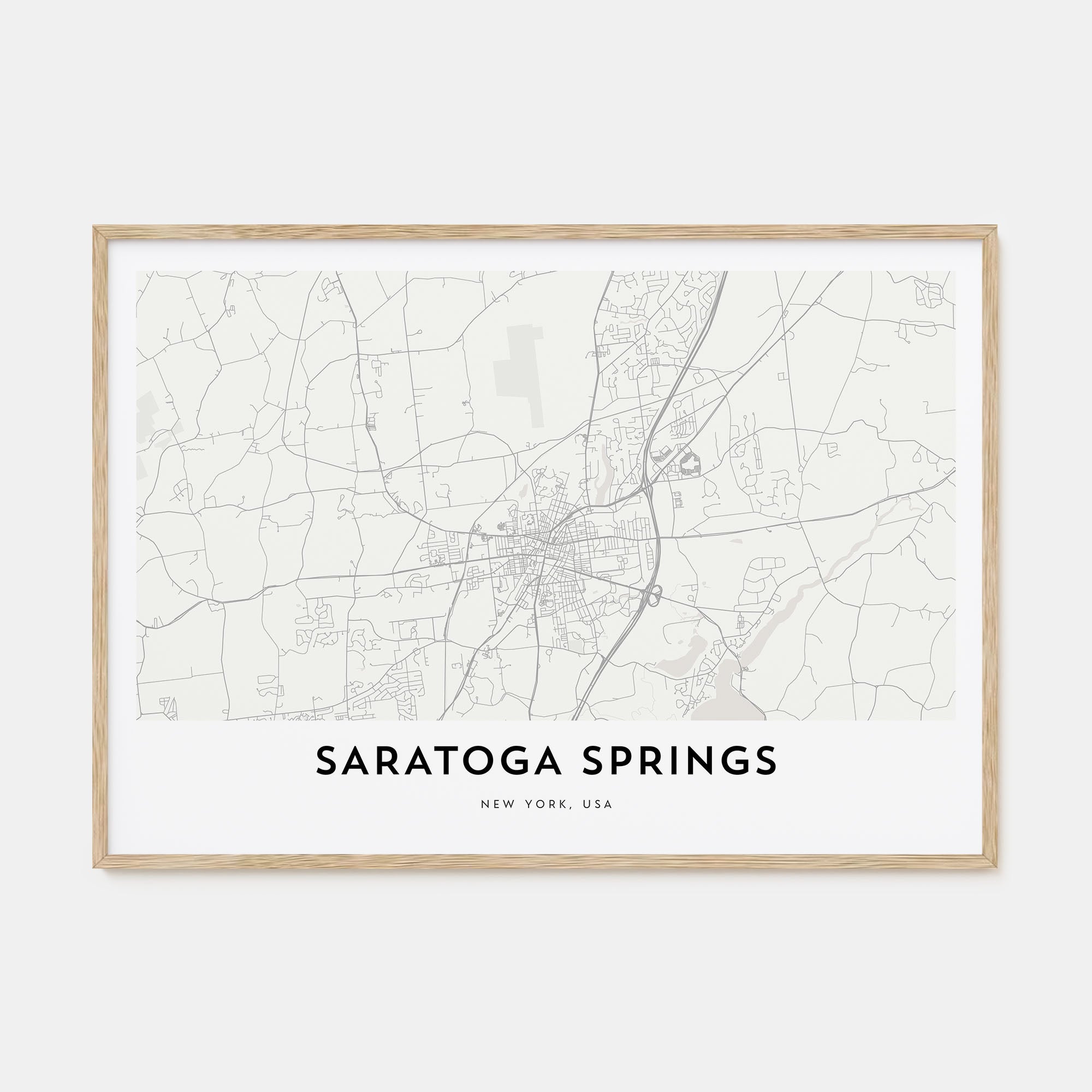 Saratoga Springs Map Landscape Poster