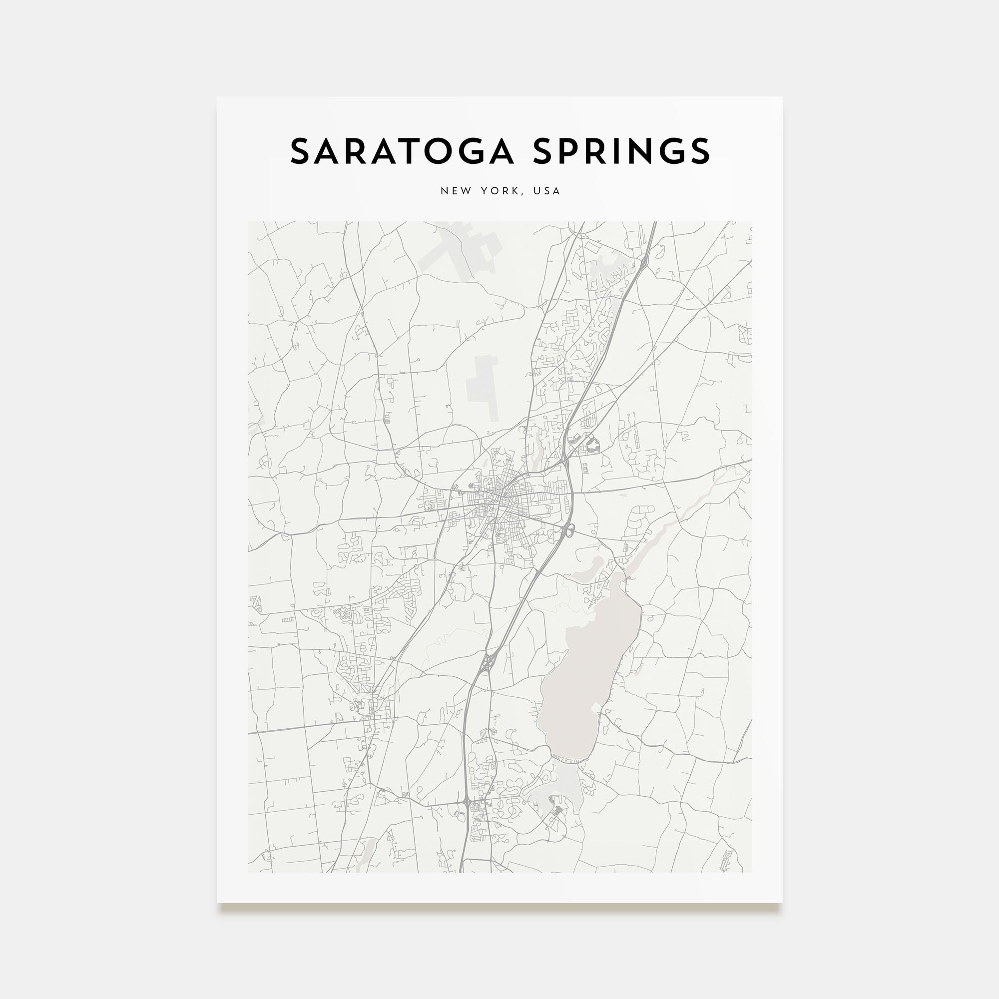 Saratoga Springs Map Portrait Poster