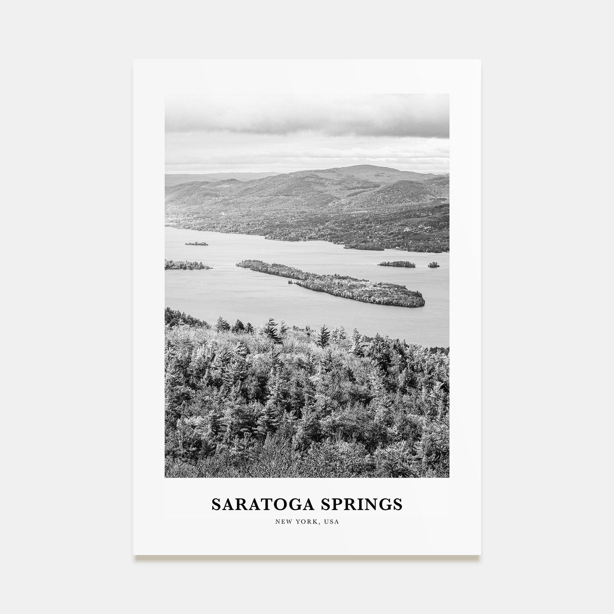 Saratoga Springs Portrait B&W Poster