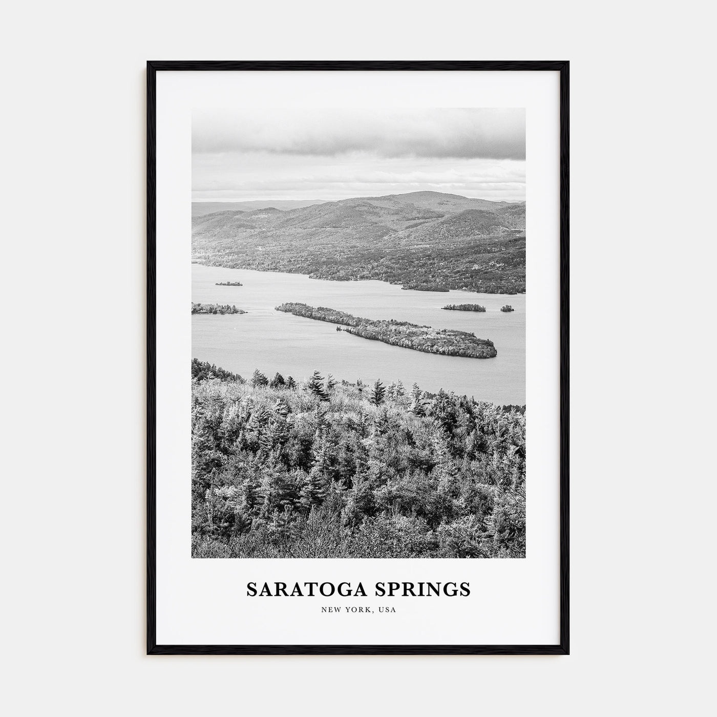 Saratoga Springs Portrait B&W Poster