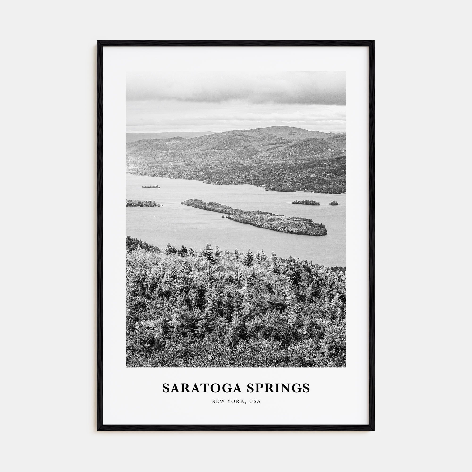 Saratoga Springs Portrait B&W Poster