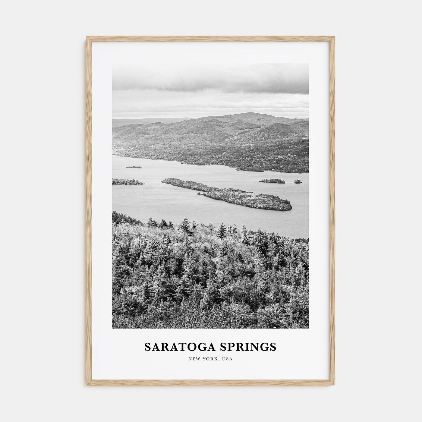 Saratoga Springs Portrait B&W Poster
