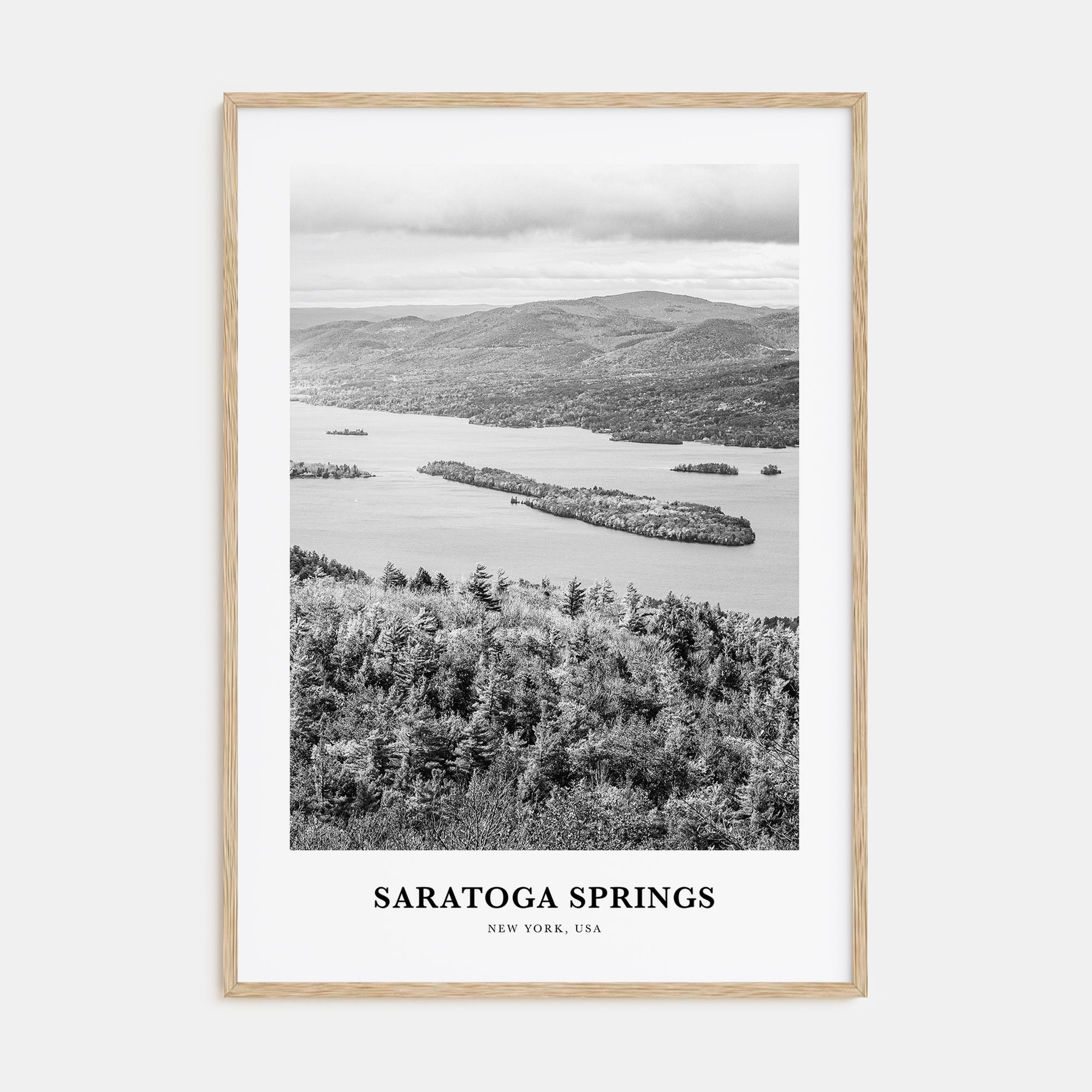 Saratoga Springs Portrait B&W Poster