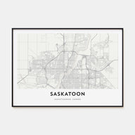 Saskatoon Map Landscape Poster