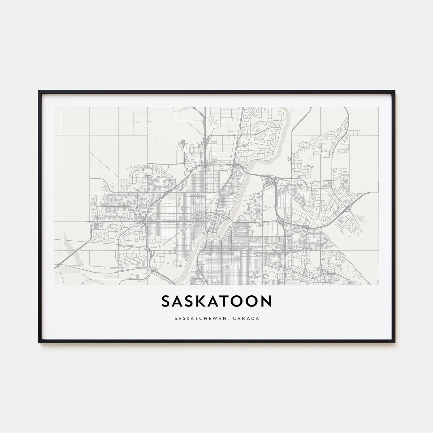 Saskatoon Map Landscape Poster