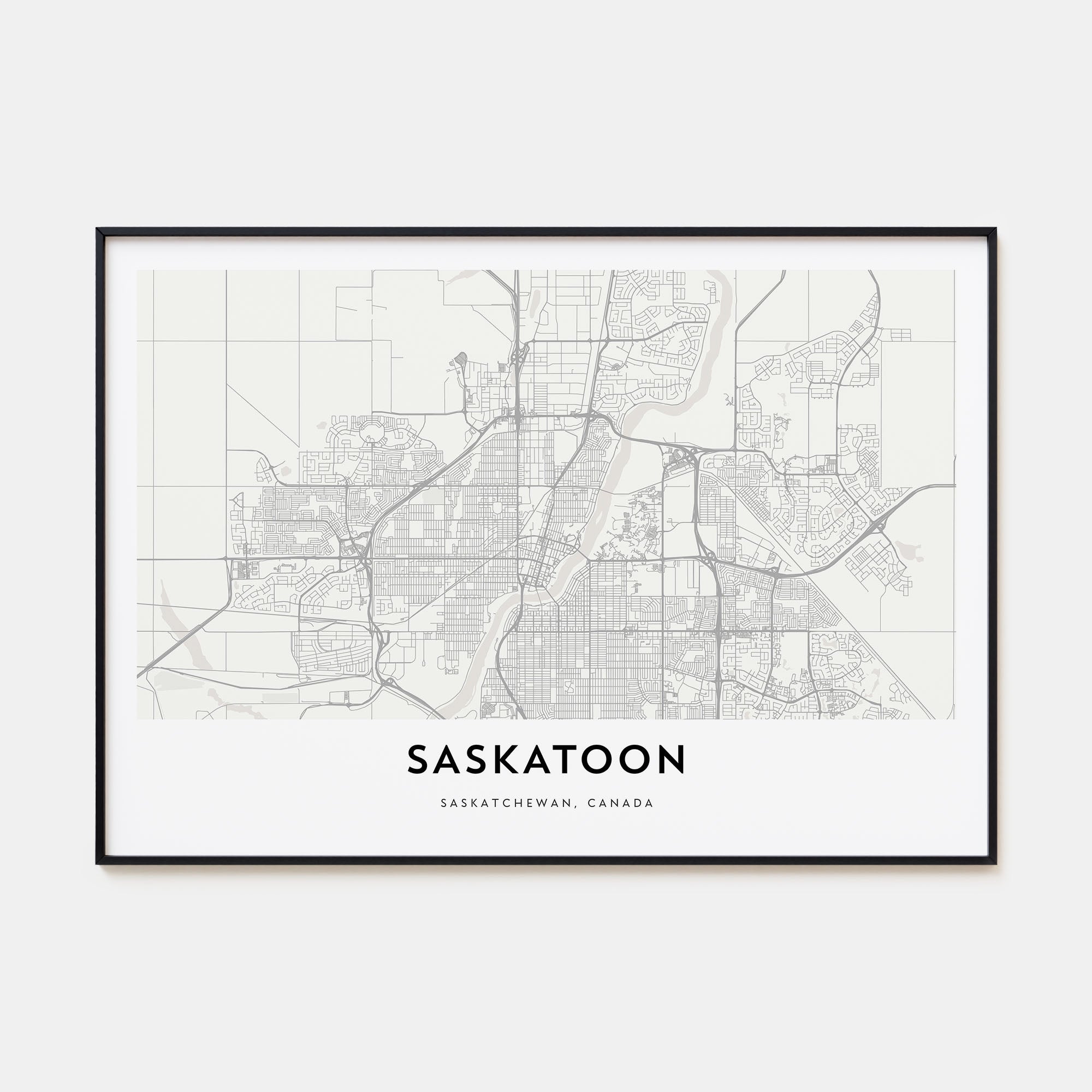 Saskatoon Map Landscape Poster