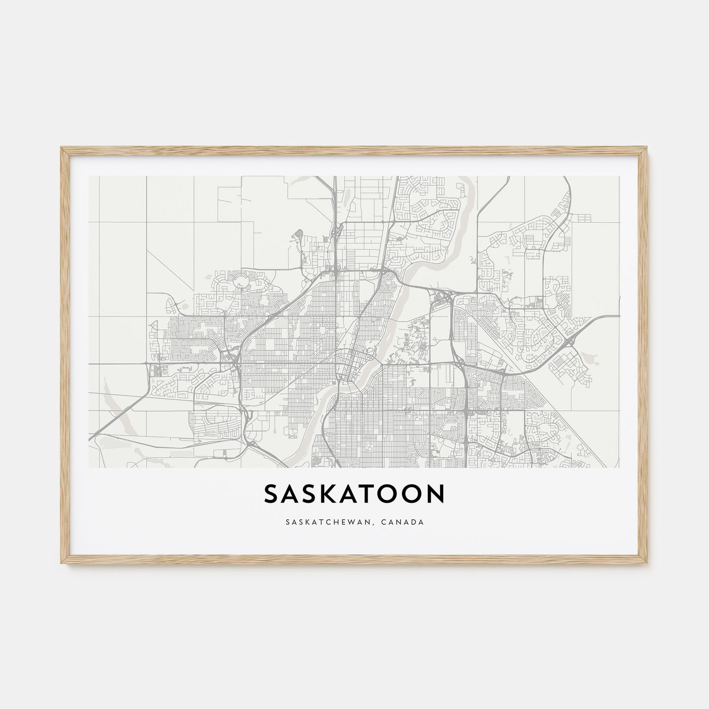 Saskatoon Map Landscape Poster