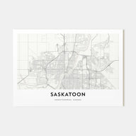 Saskatoon Map Landscape Poster