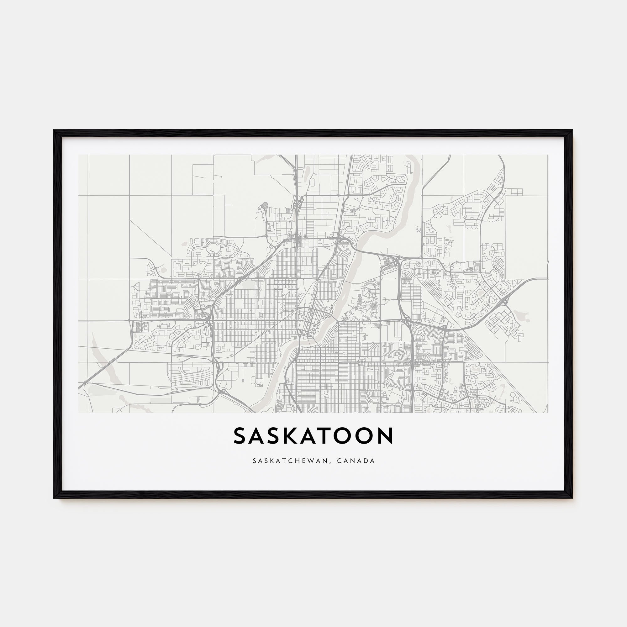 Saskatoon Map Landscape Poster