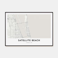 Satellite Beach Map Landscape Poster