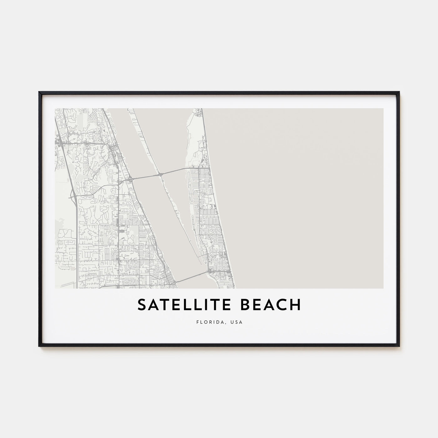 Satellite Beach Map Landscape Poster