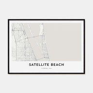 Satellite Beach Map Landscape Poster
