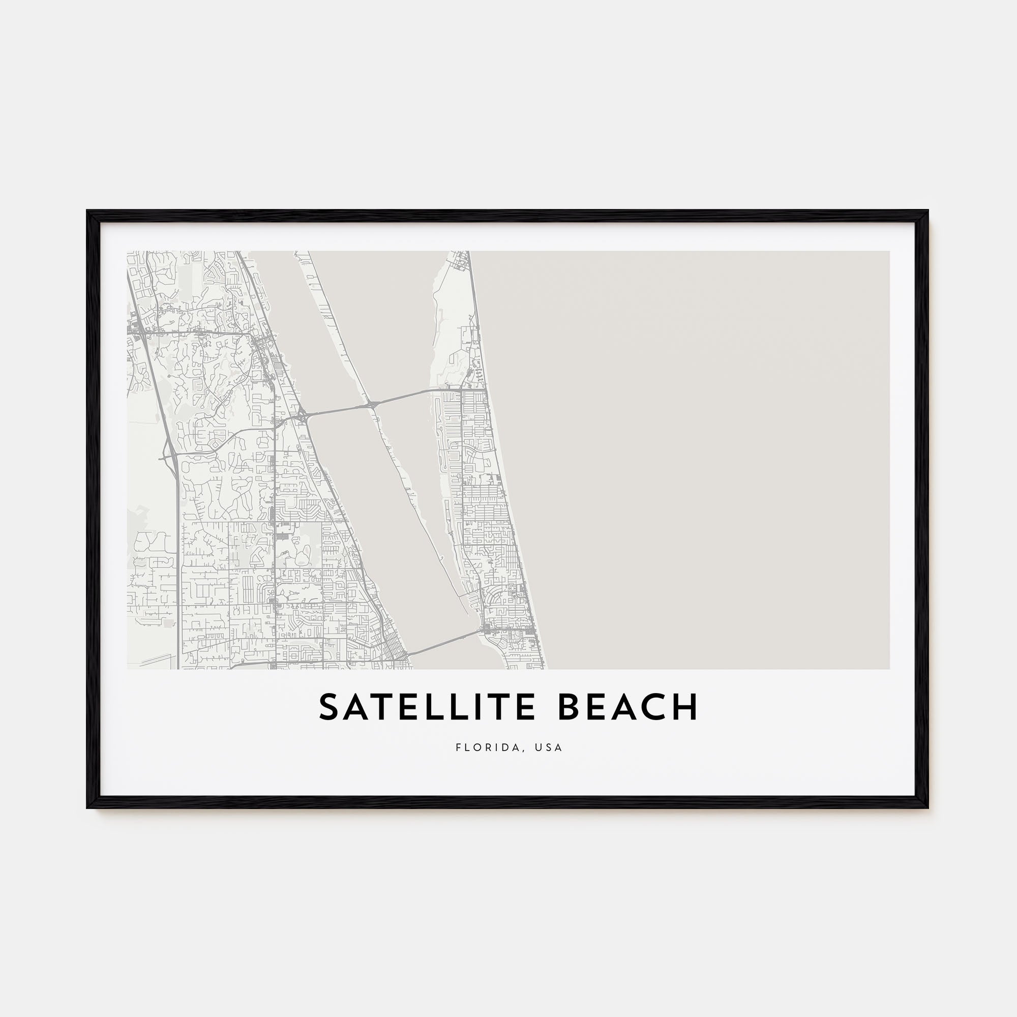 Satellite Beach Map Landscape Poster