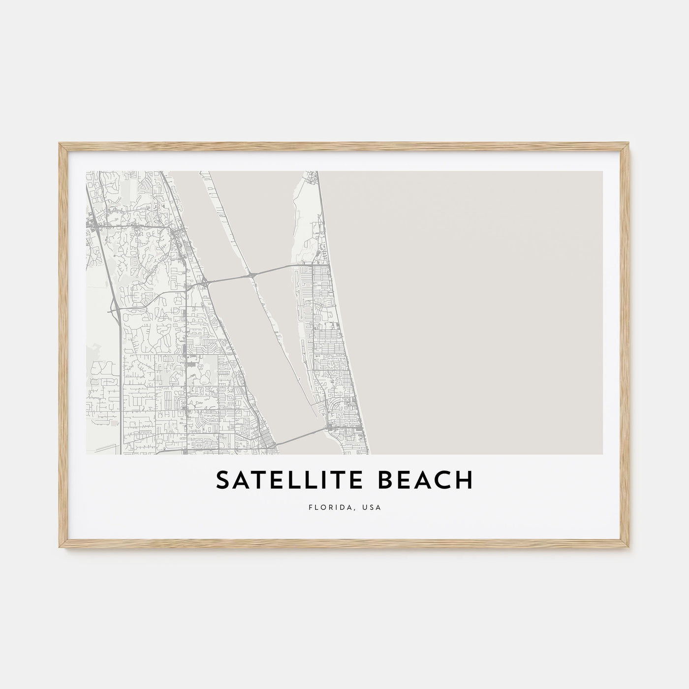 Satellite Beach Map Landscape Poster