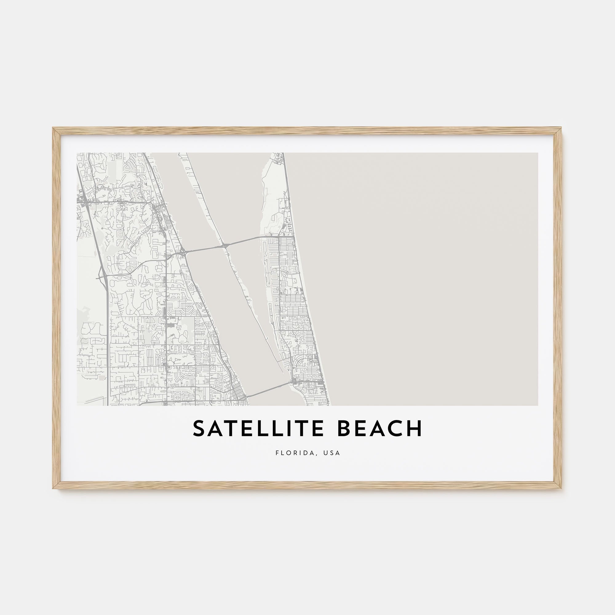 Satellite Beach Map Landscape Poster