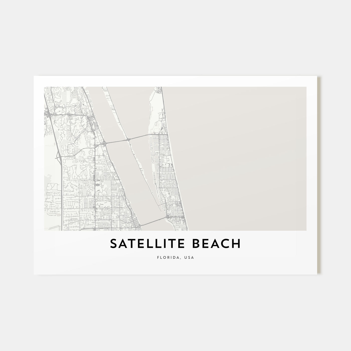 Satellite Beach Map Landscape Poster