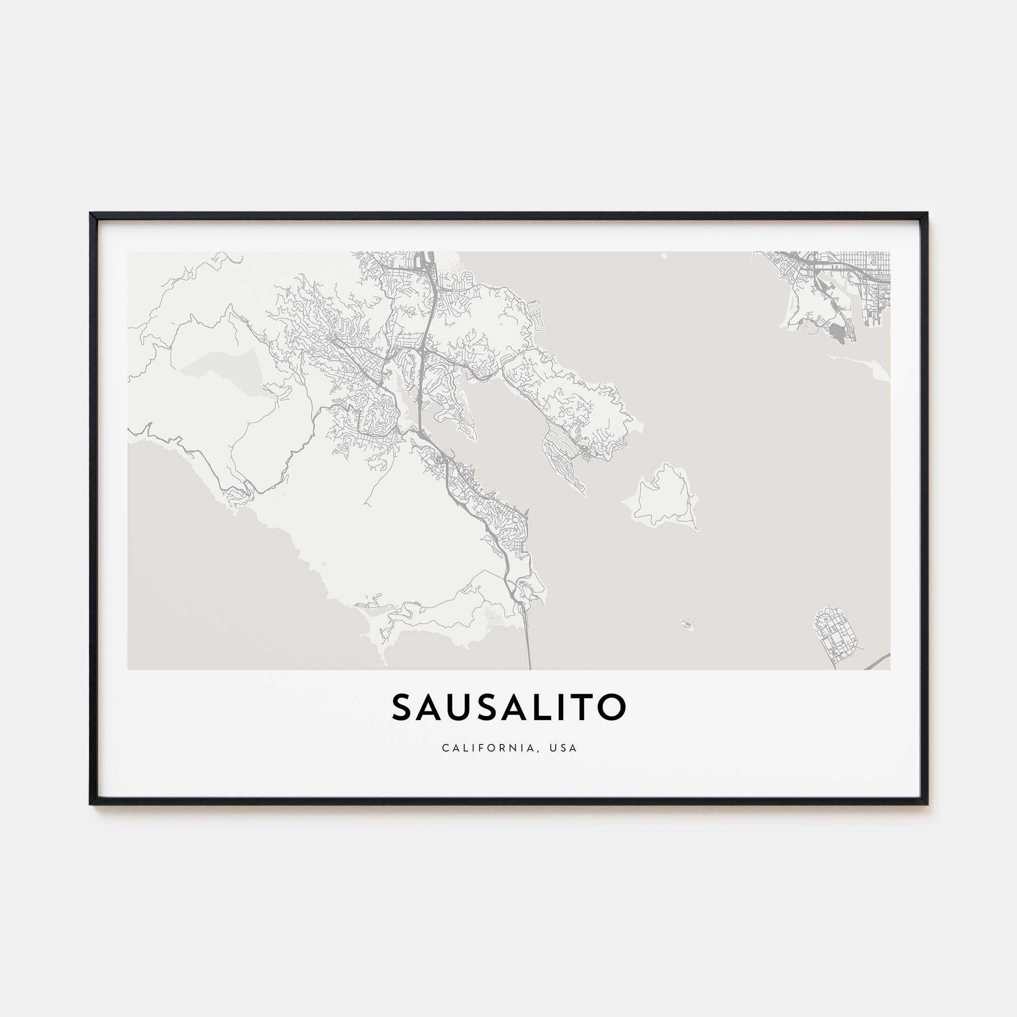 Sausalito Map Landscape Poster