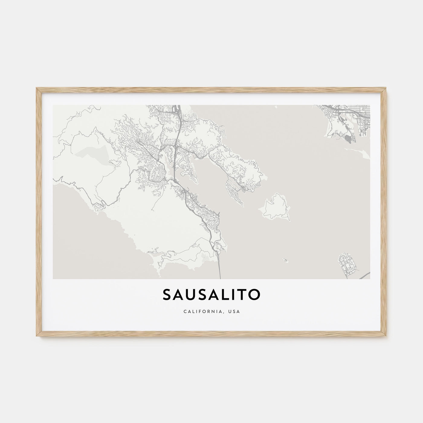 Sausalito Map Landscape Poster