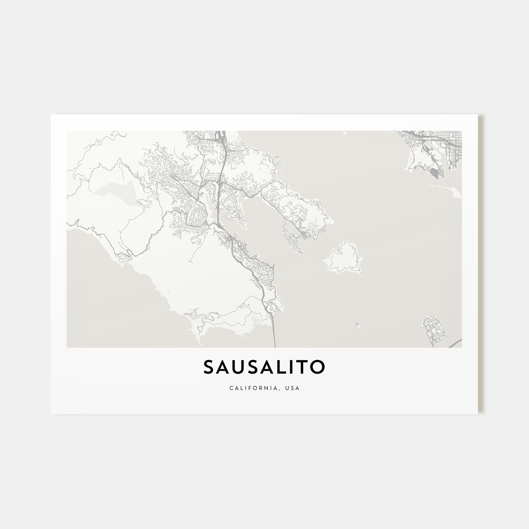 Sausalito Map Landscape Poster