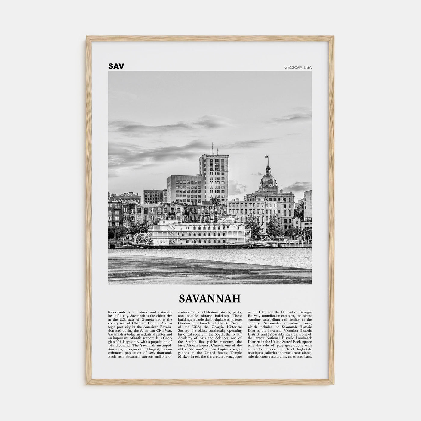 Savannah Travel B&W No 1 Poster