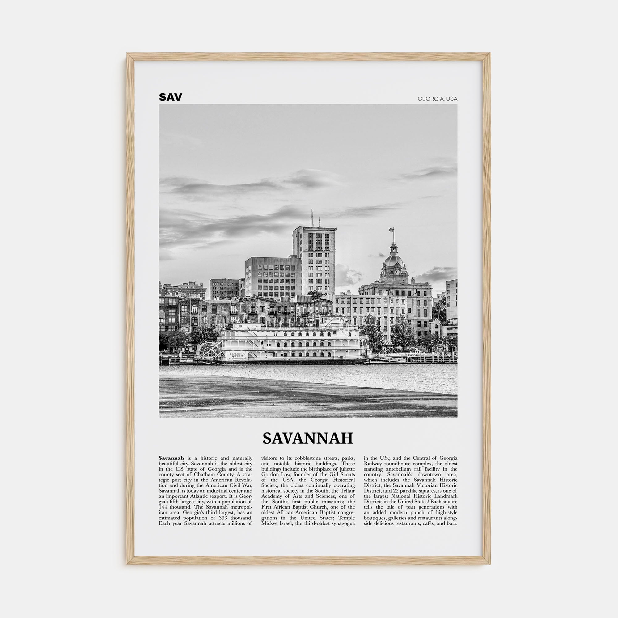 Savannah Travel B&W No 1 Poster