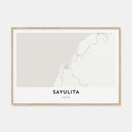 Sayulita Map Landscape Poster
