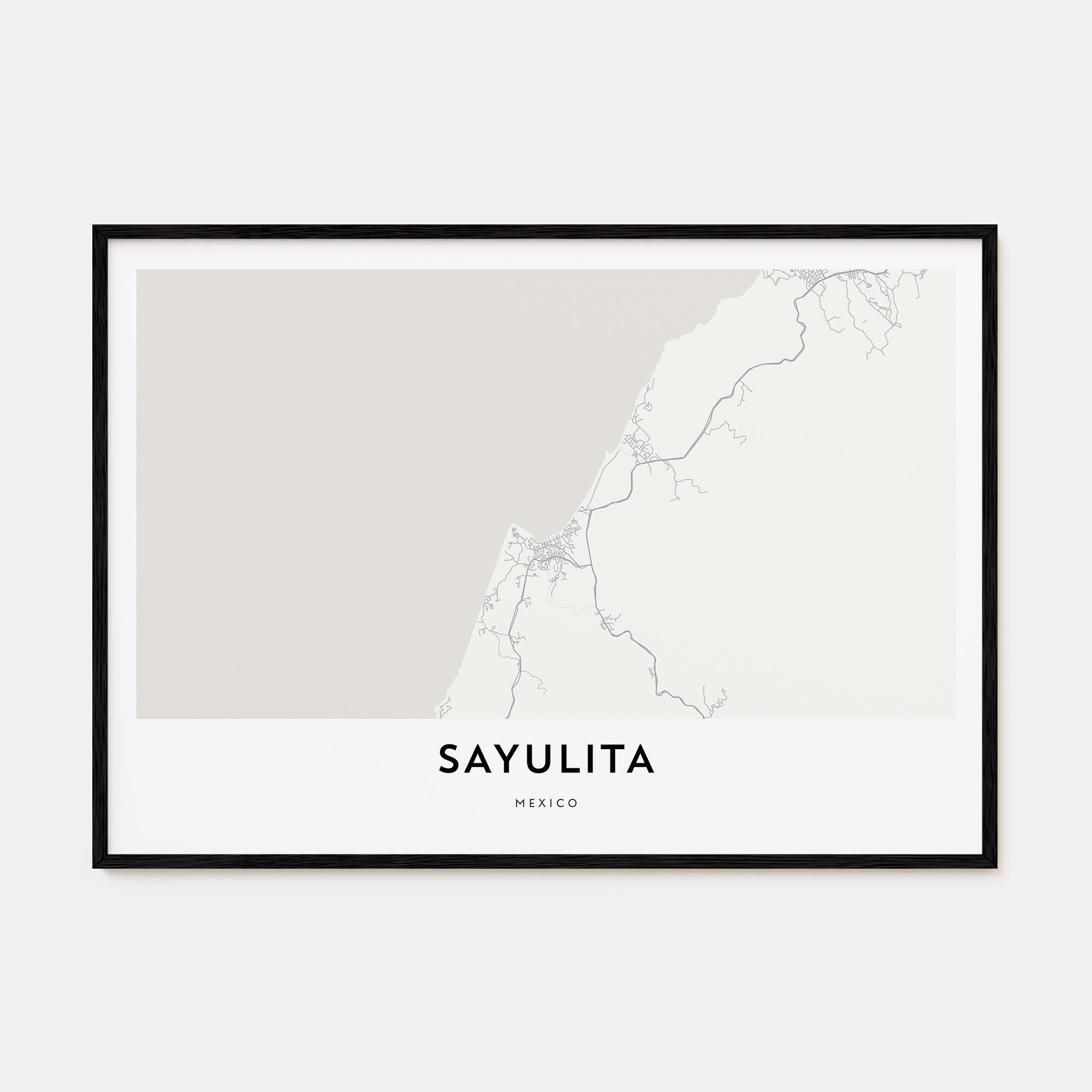Sayulita Map Landscape Poster