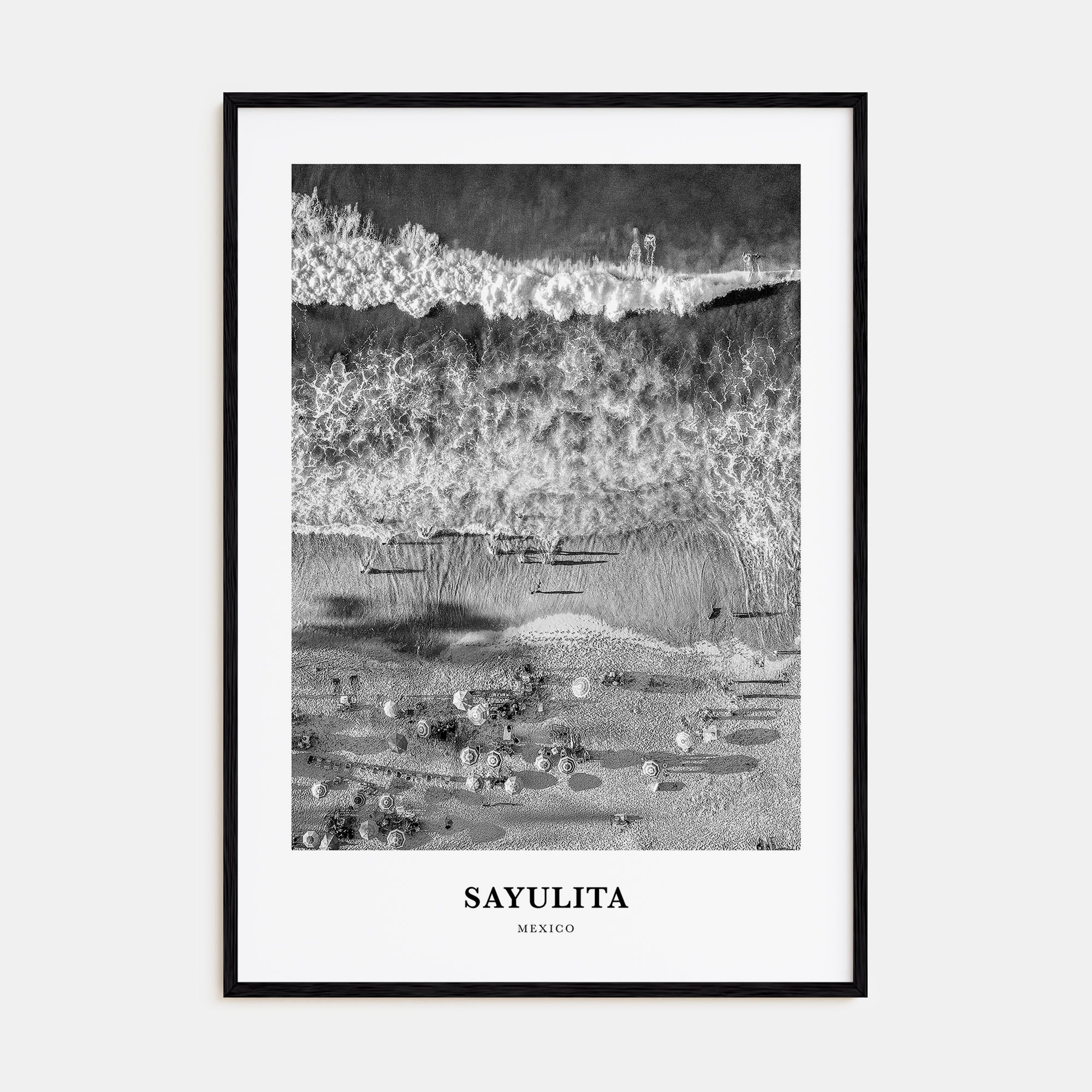 Sayulita Portrait B&W Poster