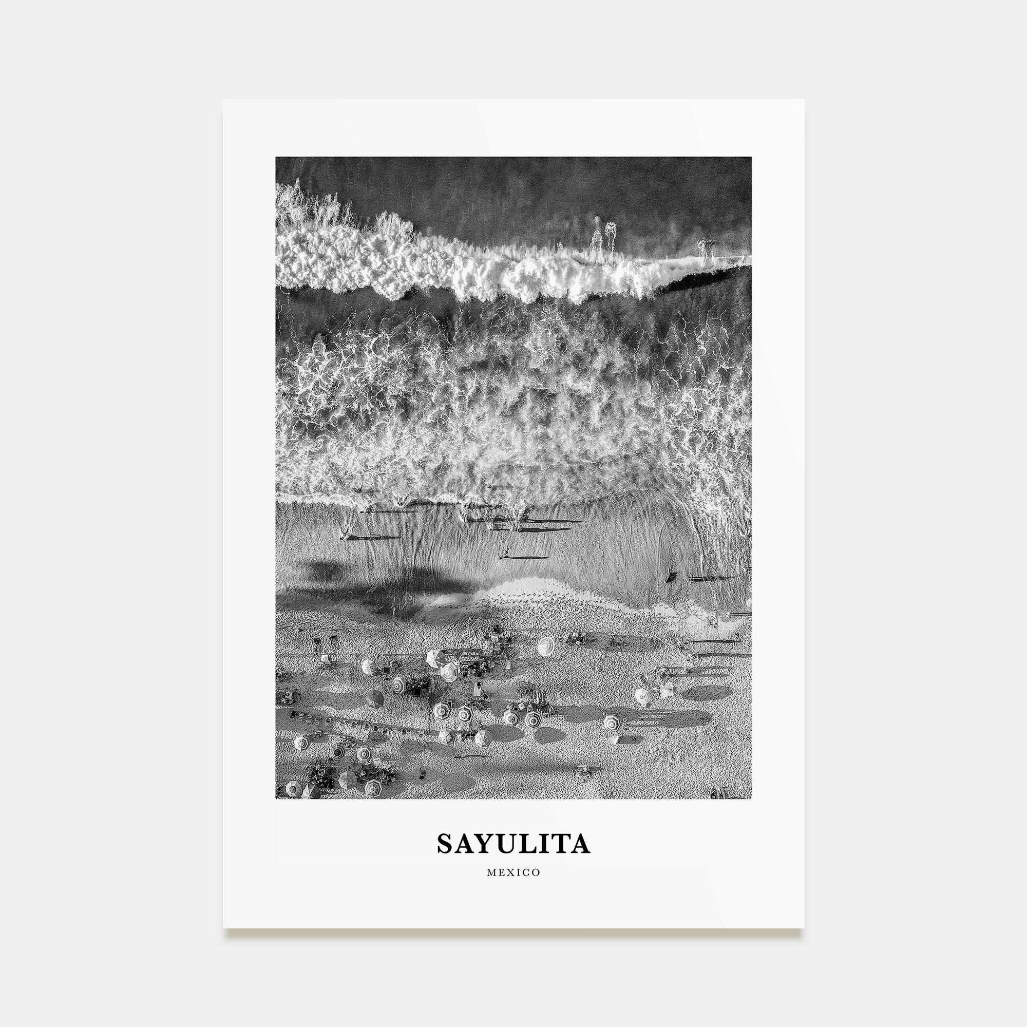 Sayulita Portrait B&W Poster