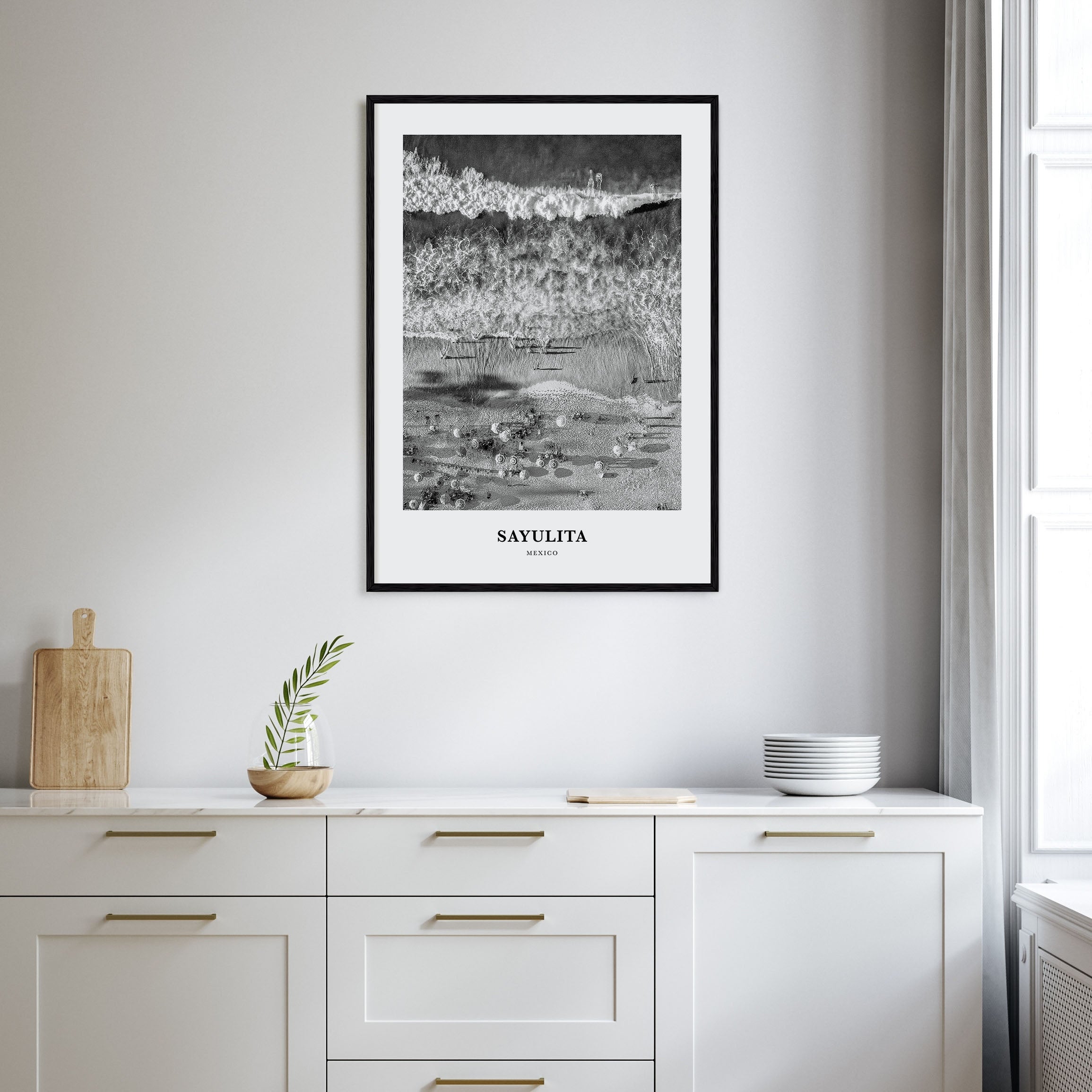 Sayulita Portrait B&W Poster