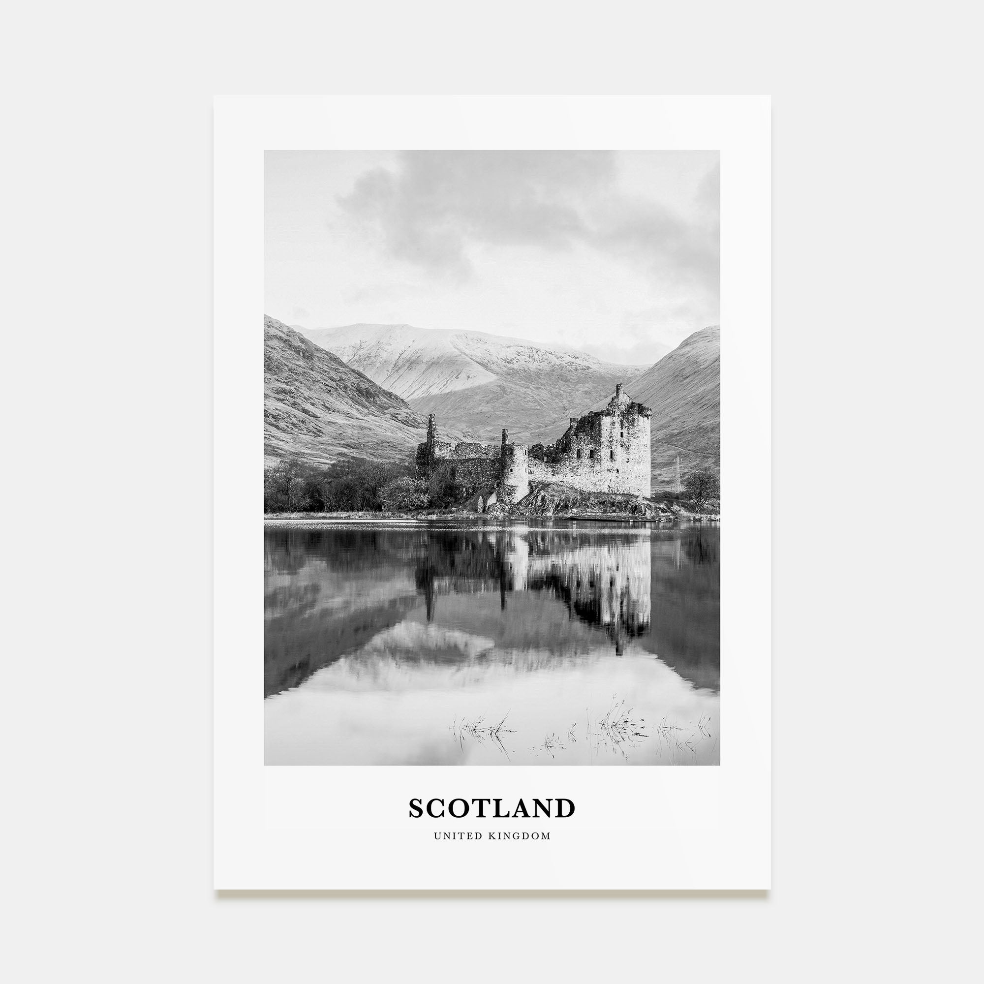 Scotland Portrait B&W Poster