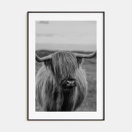 Scottish Highlander Photo B&W No 2 Poster