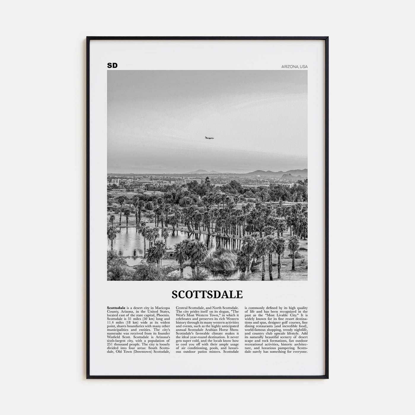 Scottsdale Travel B&W No 1 Poster