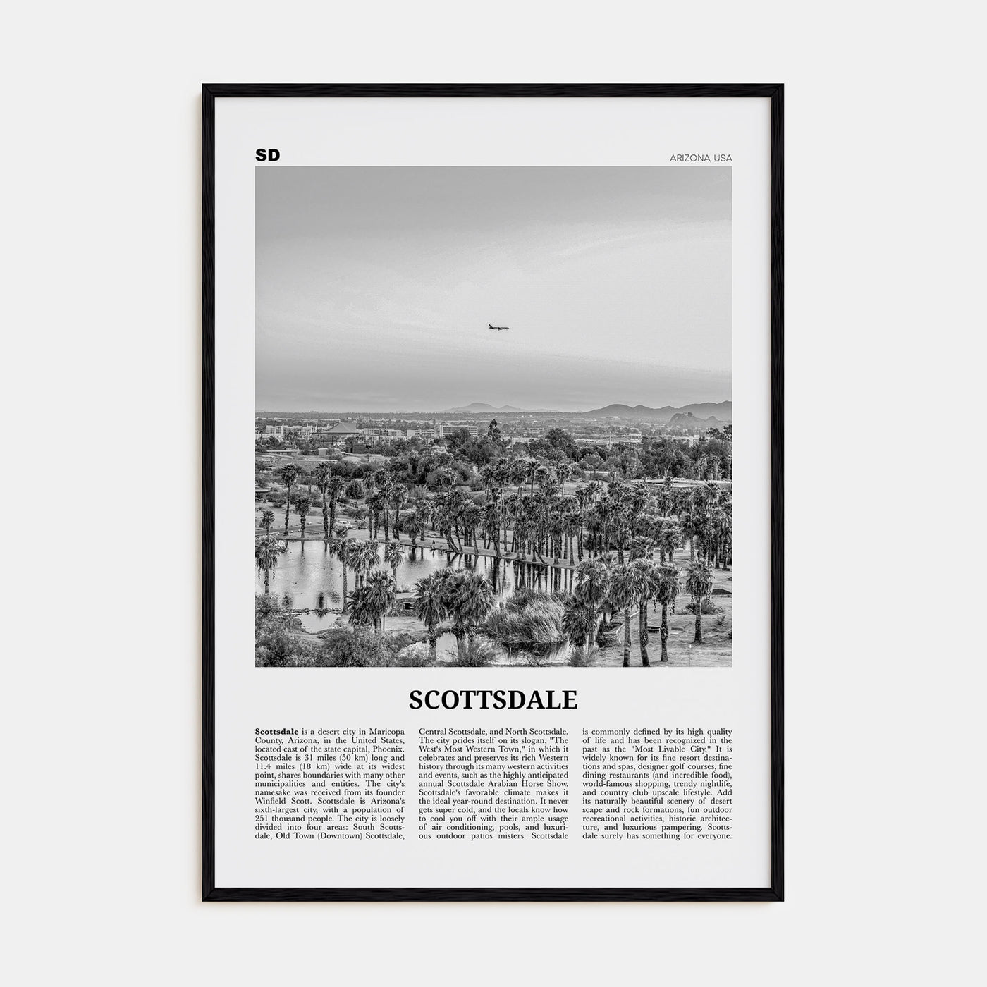 Scottsdale Travel B&W No 1 Poster