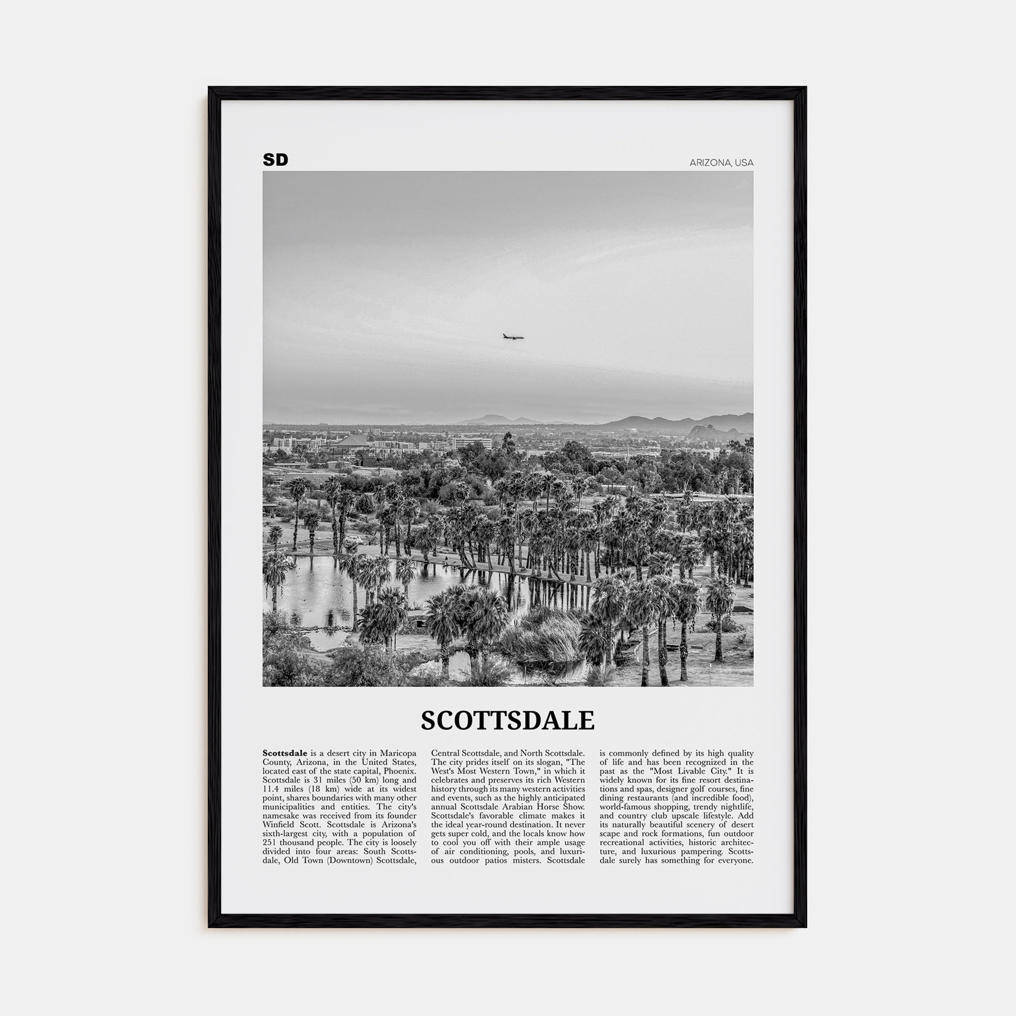 Scottsdale Travel B&W No 1 Poster
