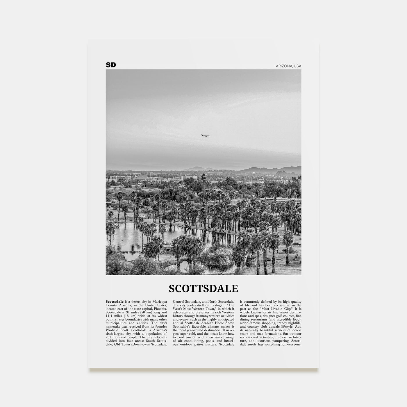 Scottsdale Travel B&W No 1 Poster