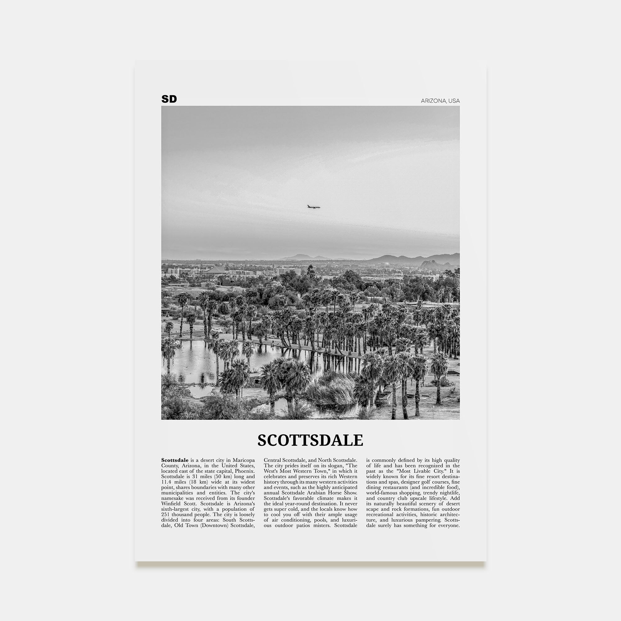 Scottsdale Travel B&W No 1 Poster