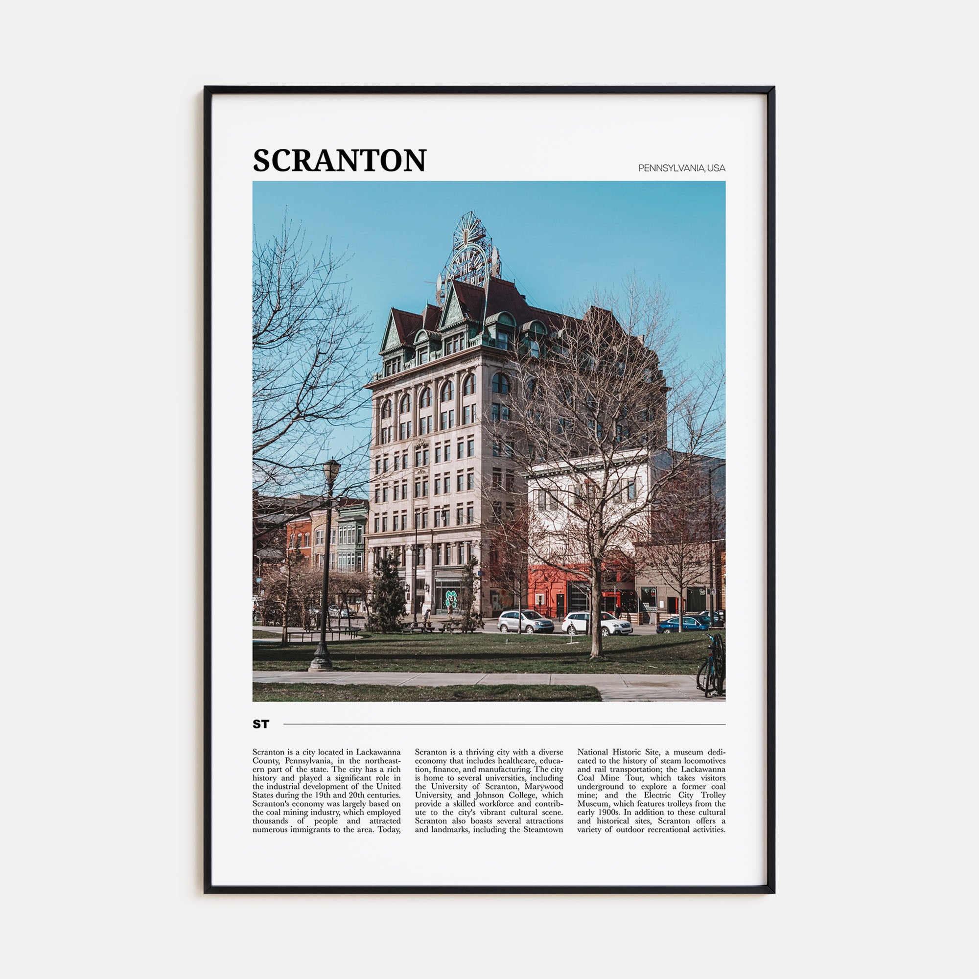 Scranton Travel Color Poster
