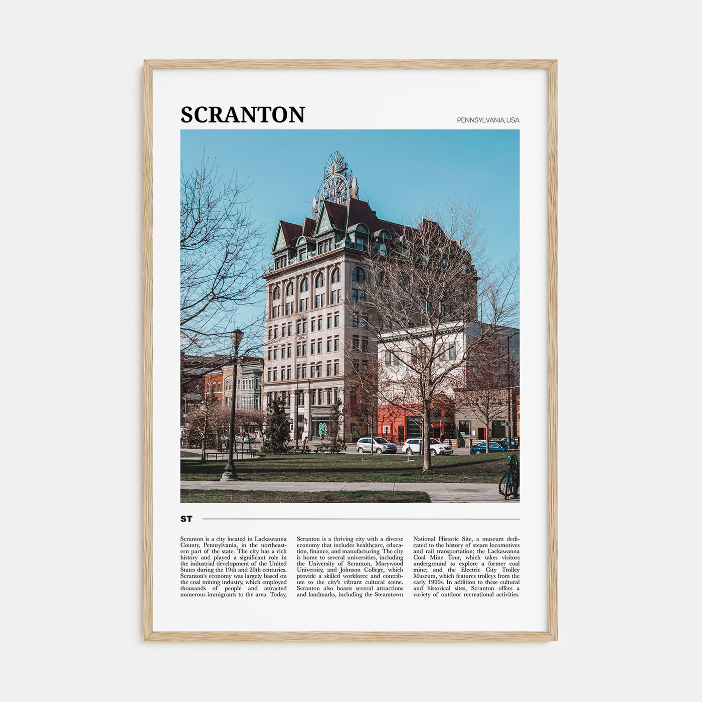 Scranton Travel Color Poster