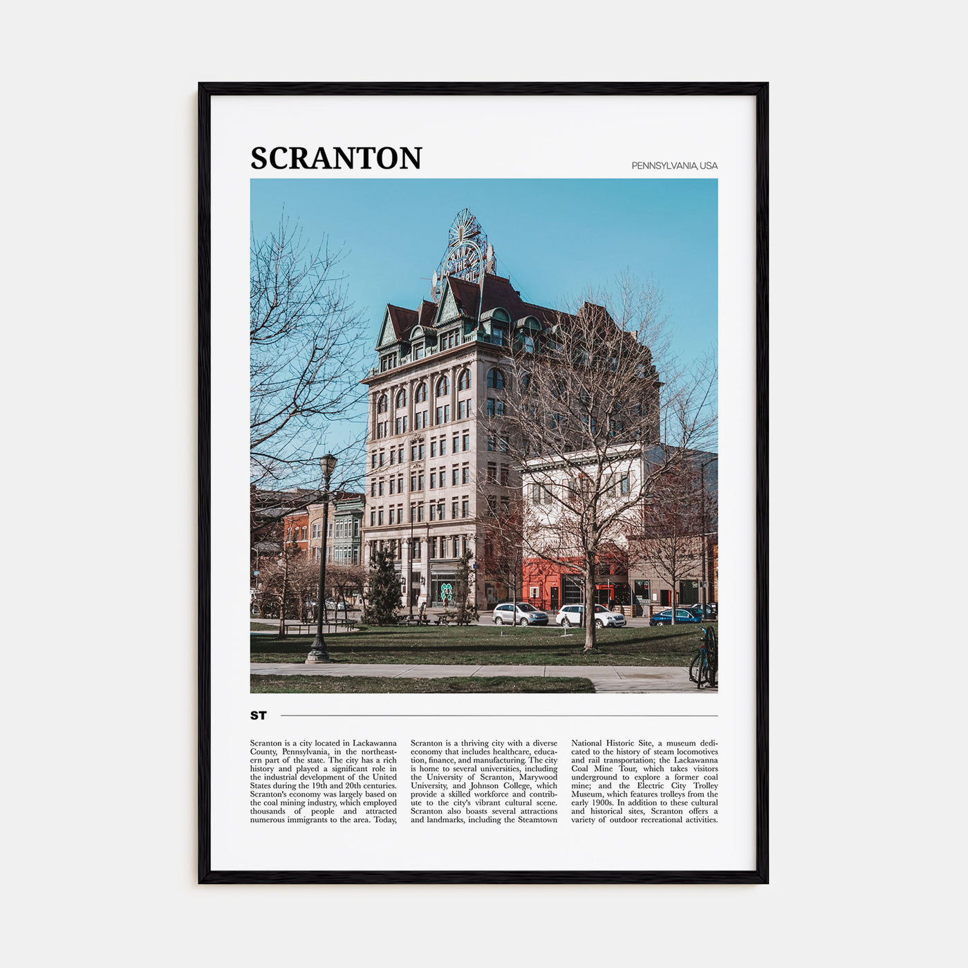 Scranton Travel Color Poster