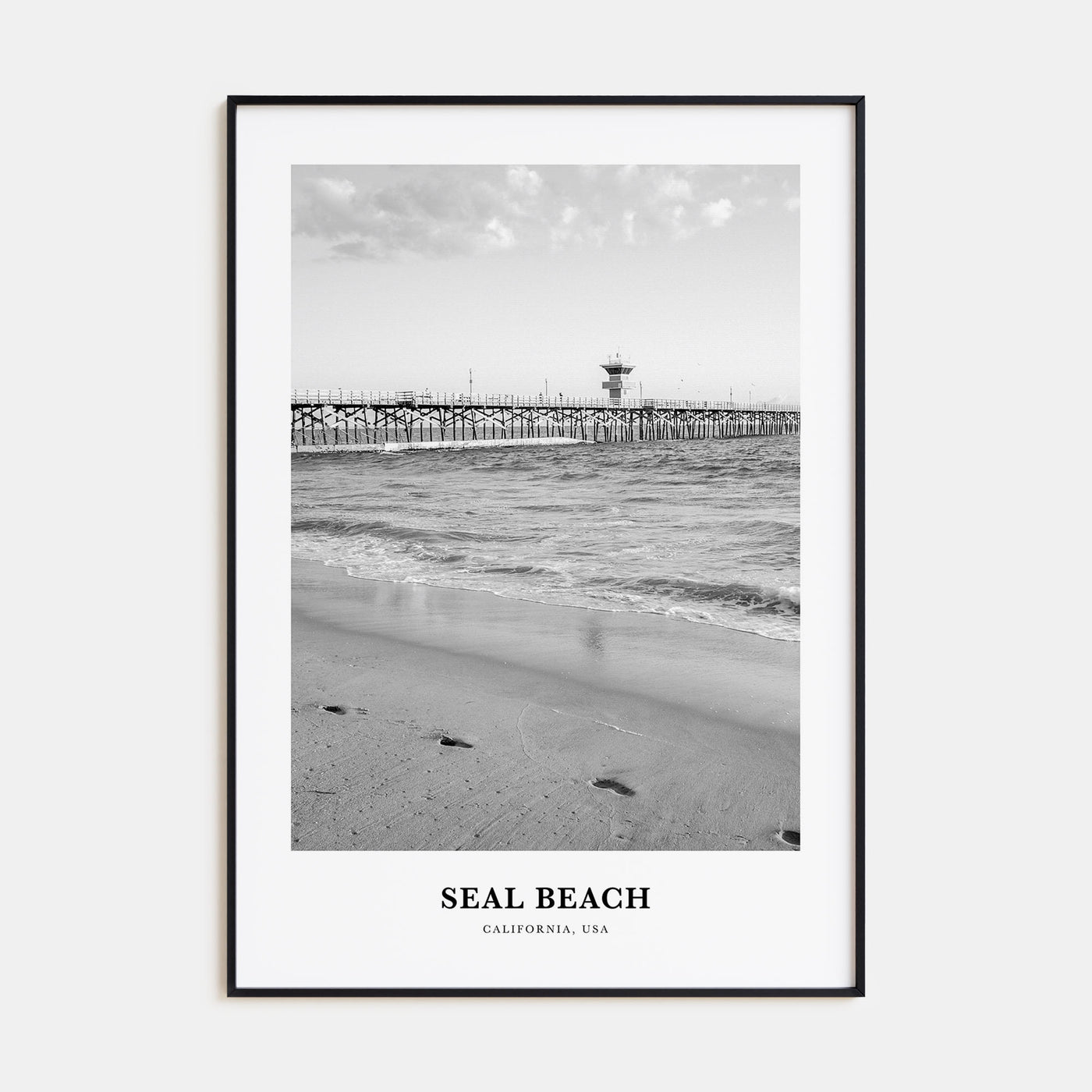 Seal Beach Portrait B&W No 1 Poster