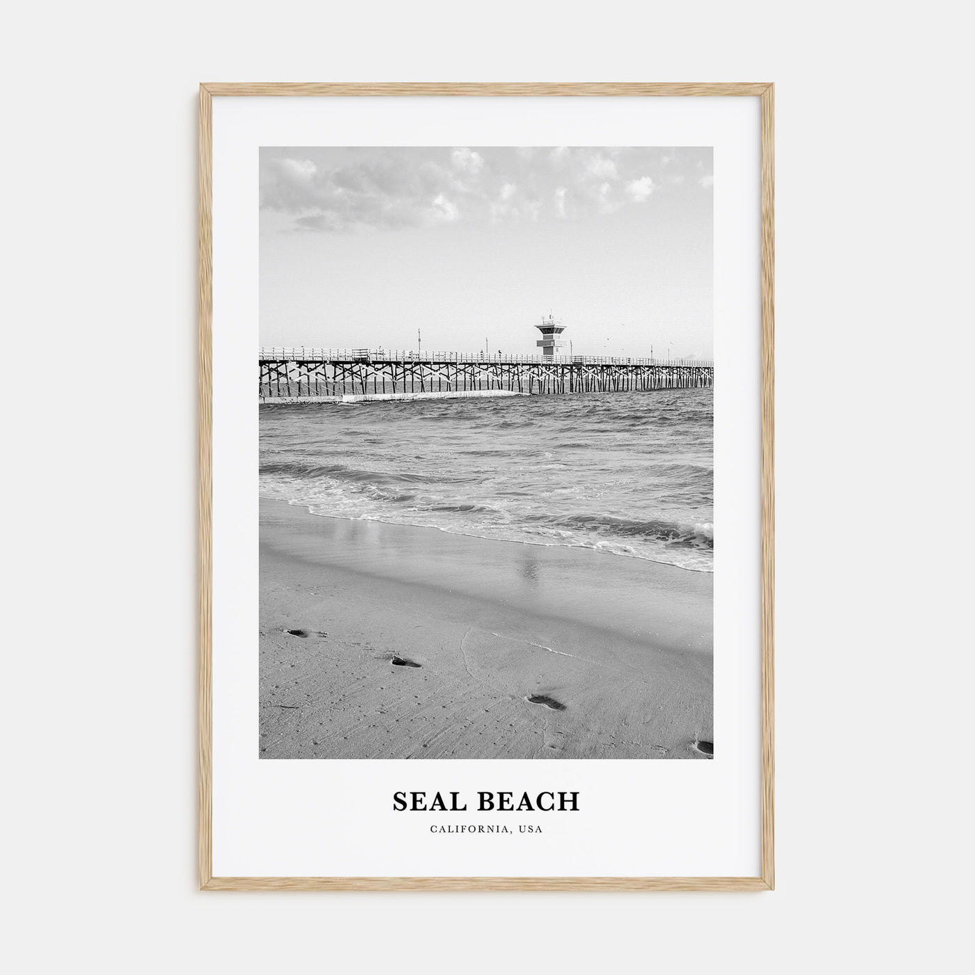 Seal Beach Portrait B&W No 1 Poster
