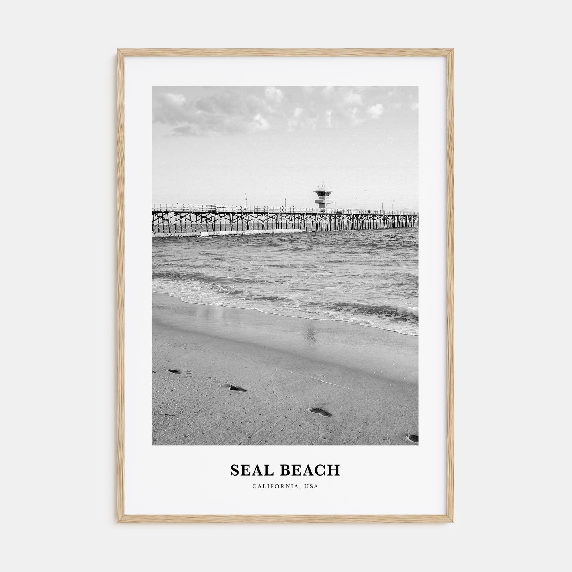 Seal Beach Portrait B&W No 1 Poster
