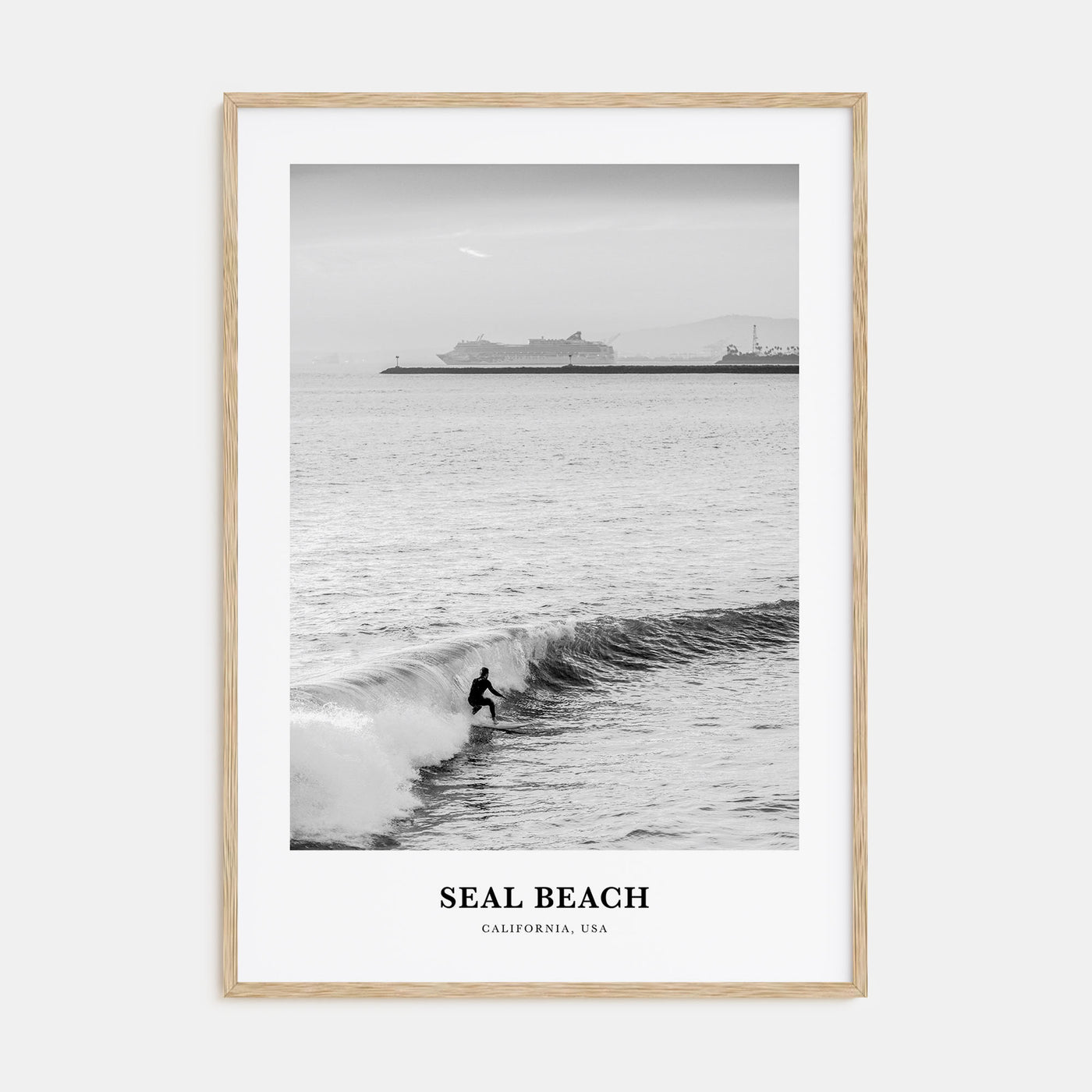 Seal Beach Portrait B&W No 2 Poster