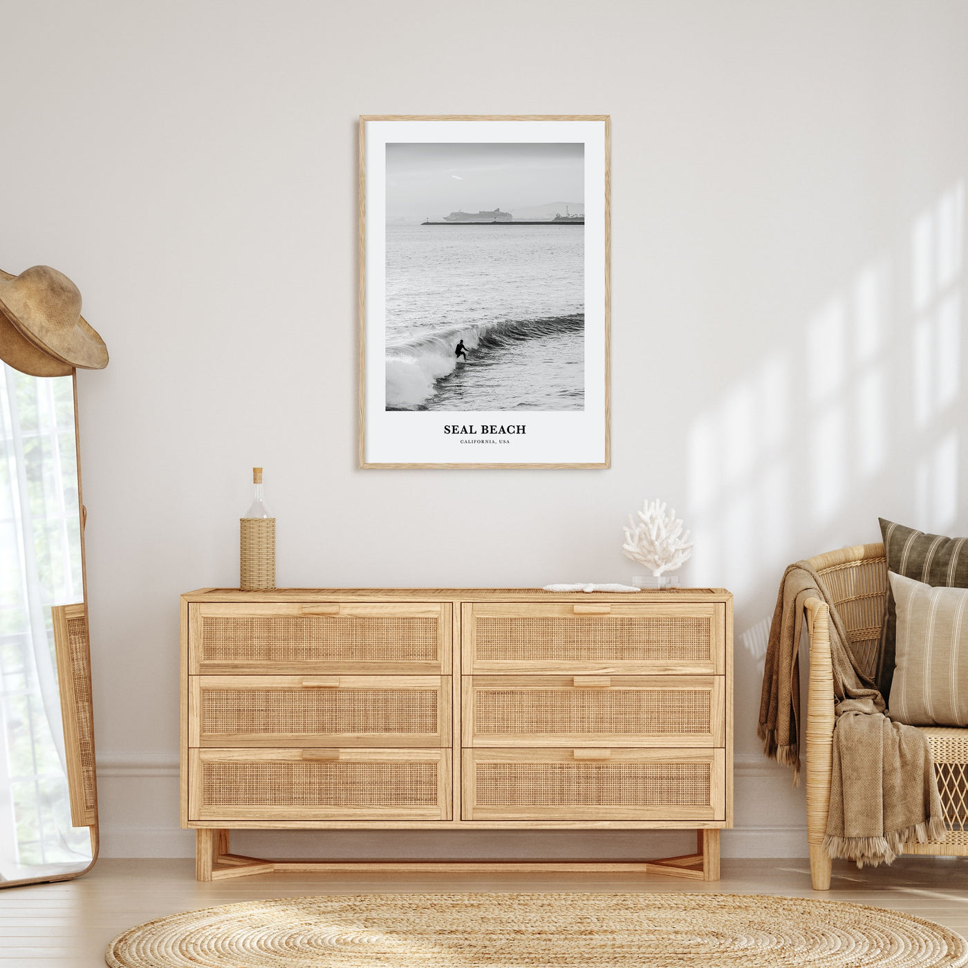 Seal Beach Portrait B&W No 2 Poster