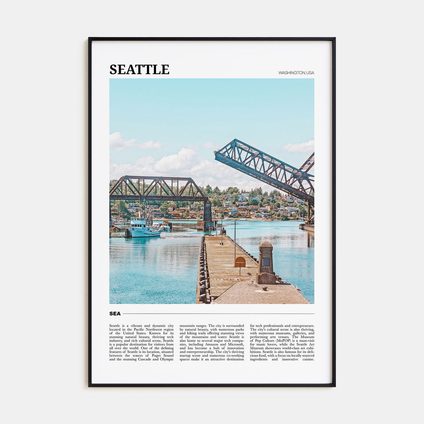 Seattle Travel Color No 2 Poster