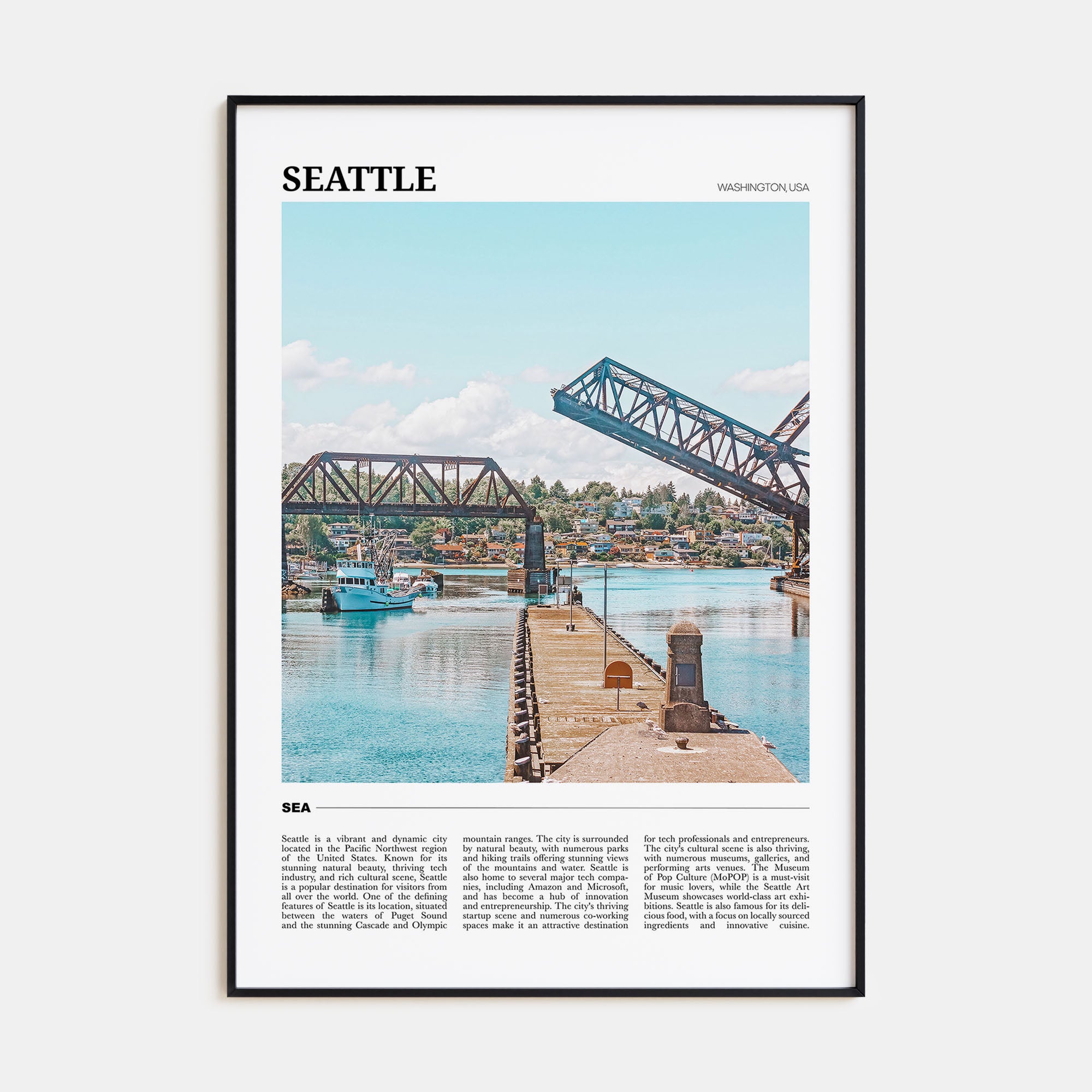 Seattle Travel Color No 2 Poster
