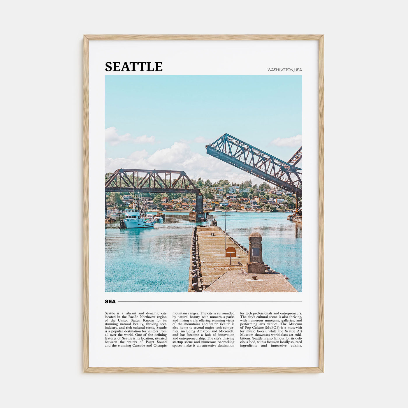 Seattle Travel Color No 2 Poster