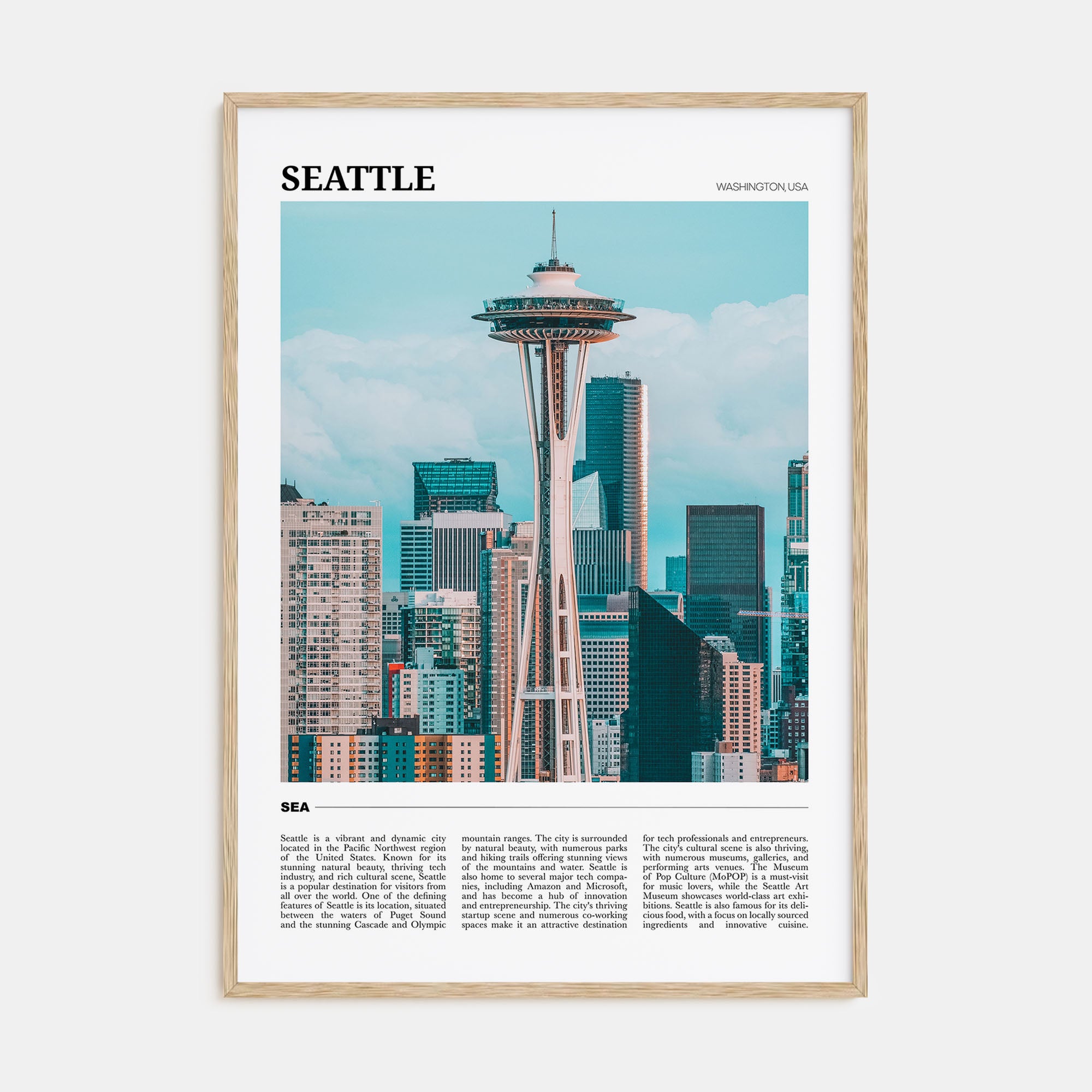 Seattle Travel Color No 3 Poster